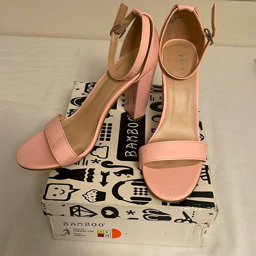 Pink Strappy High Heels Sz 9 open toe Formal Prom